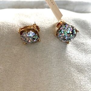 Aqua Square Stud Earrings